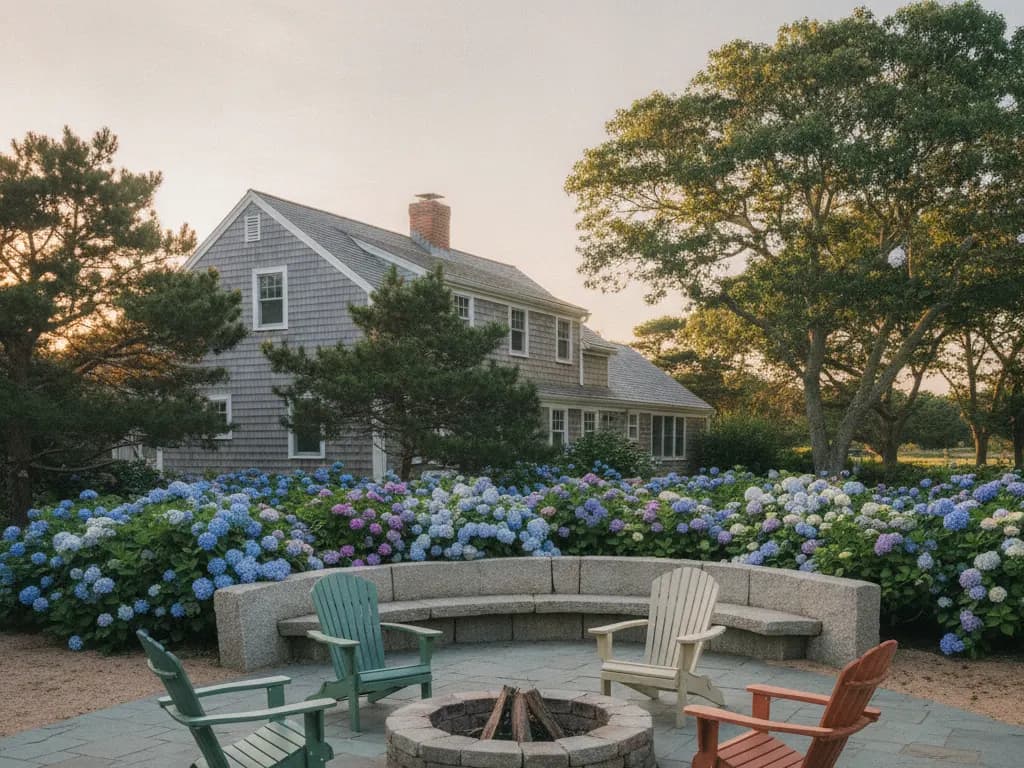 Hardscape numa propriedade em Cape Cod